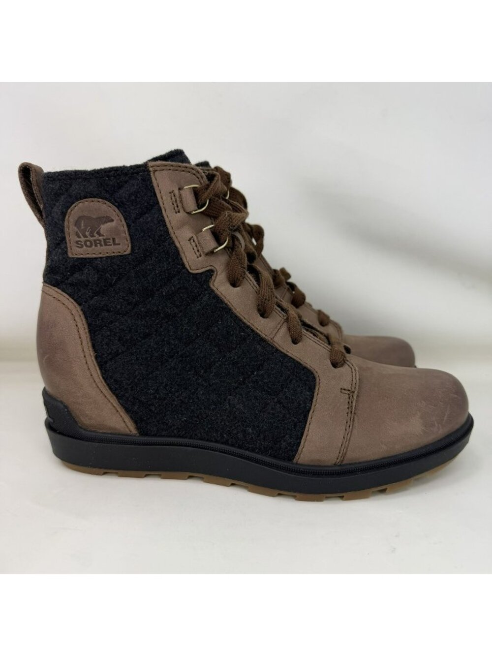 Sorel Evie II NW Lace Plus Waterproof Boots Brown Black Women’s Size 9